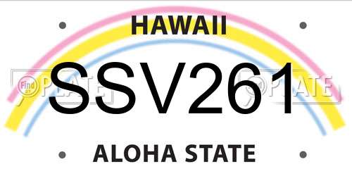 SSV261 Hawaii License Plate