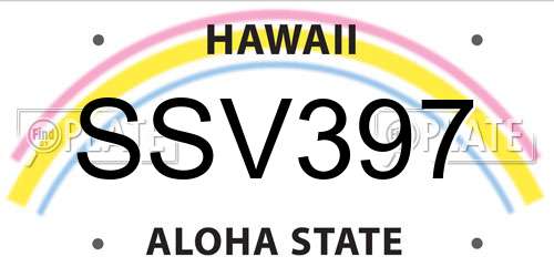 SSV397 Hawaii License Plate