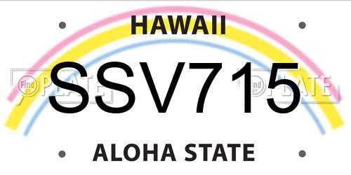 SSV715 Hawaii License Plate