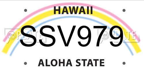 SSV979 Hawaii License Plate