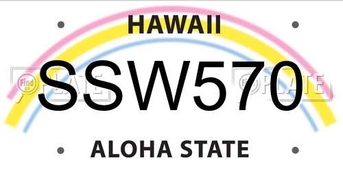 SSW570 Hawaii License Plate