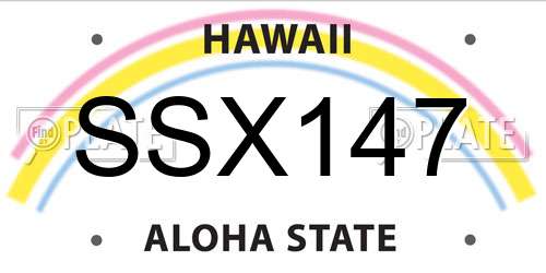 SSX147 Hawaii License Plate