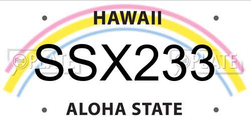 SSX233 Hawaii License Plate