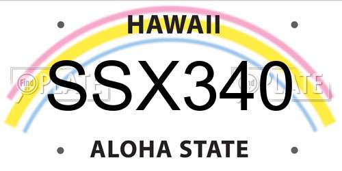 SSX340 Hawaii License Plate
