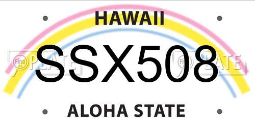 SSX508 Hawaii License Plate