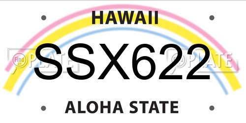 SSX622 Hawaii License Plate