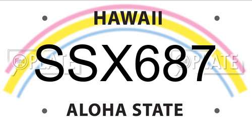 SSX687 Hawaii License Plate