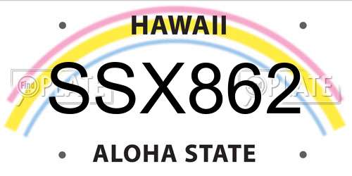 SSX862 Hawaii License Plate