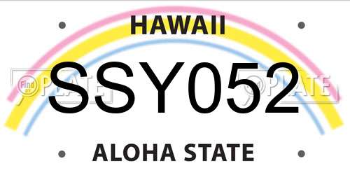 SSY052 Hawaii License Plate