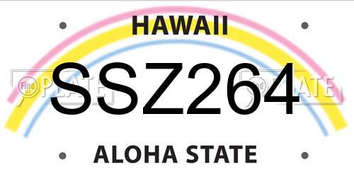 SSZ264 Hawaii License Plate
