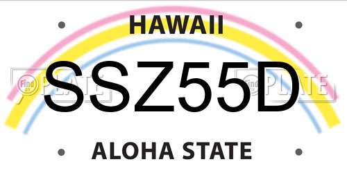 SSZ55D Hawaii License Plate