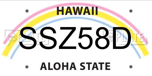 SSZ58D Hawaii License Plate