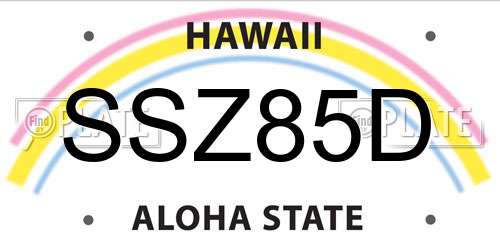 SSZ85D Hawaii License Plate