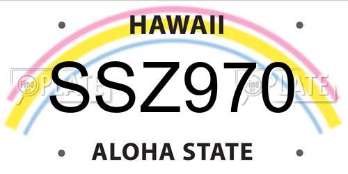 SSZ970 Hawaii License Plate