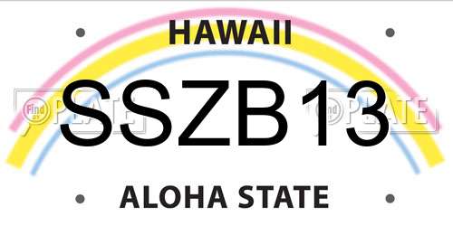 SSZB13 Hawaii License Plate