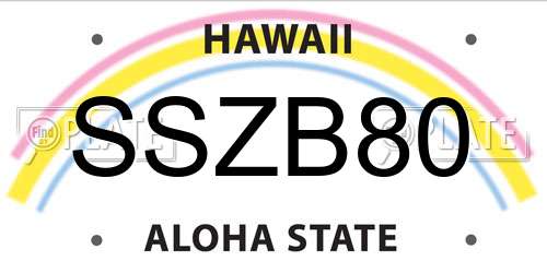 SSZB80 Hawaii License Plate