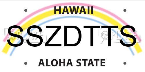SSZDTTS Hawaii License Plate