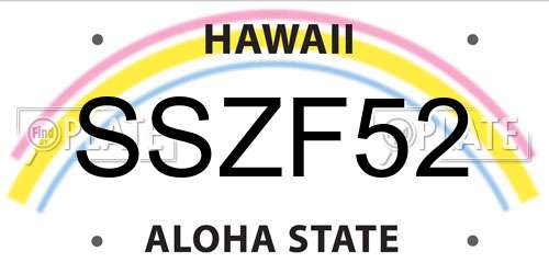 SSZF52 Hawaii License Plate