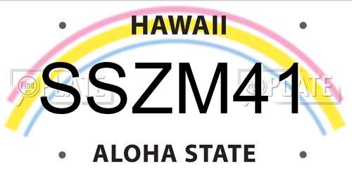 SSZM41 Hawaii License Plate