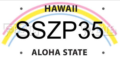 SSZP35 Hawaii License Plate