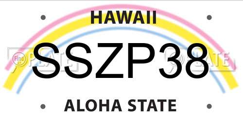 SSZP38 Hawaii License Plate