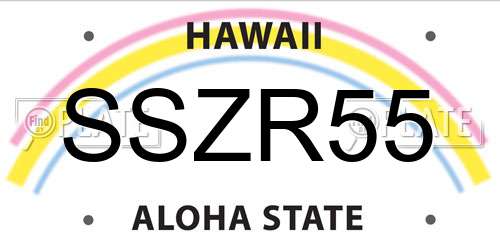 SSZR55 Hawaii License Plate