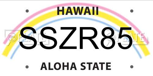 SSZR85 Hawaii License Plate