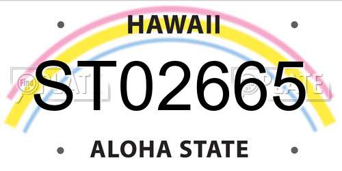 ST02665 Hawaii License Plate