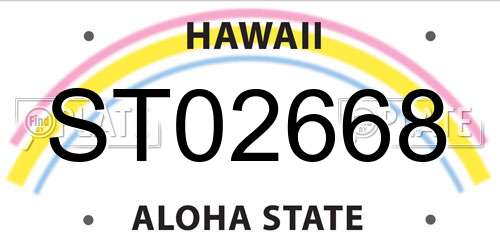 ST02668 Hawaii License Plate