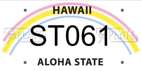 ST061 Hawaii License Plate