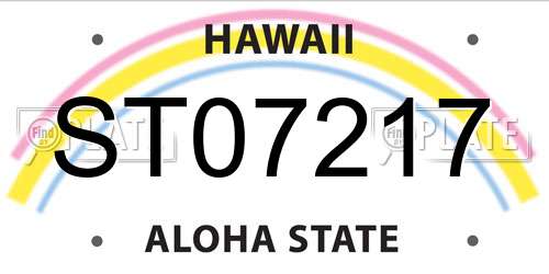 ST07217 Hawaii License Plate
