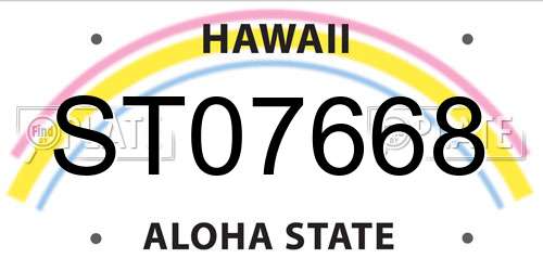 ST07668 Hawaii License Plate