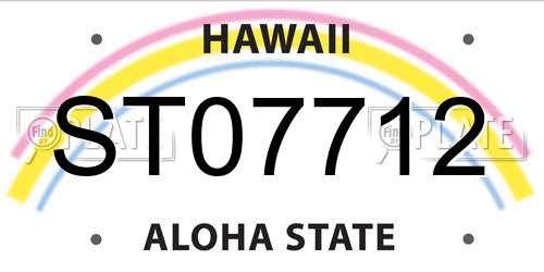 ST07712 Hawaii License Plate