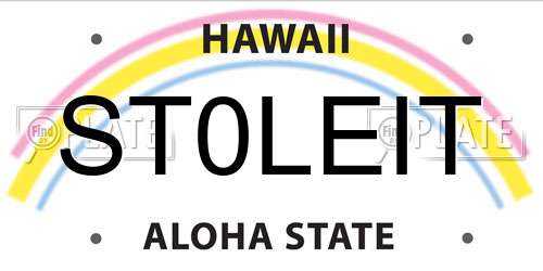 ST0LEIT Hawaii License Plate