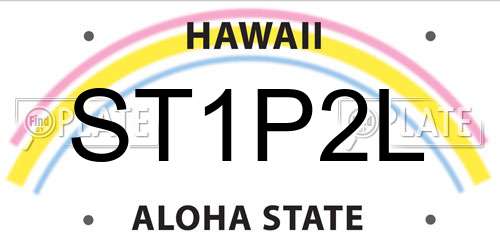 ST1P2L Hawaii License Plate