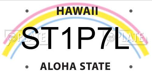 ST1P7L Hawaii License Plate