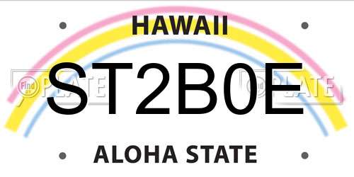 ST2B0E Hawaii License Plate
