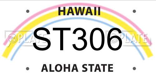 ST306 Hawaii License Plate