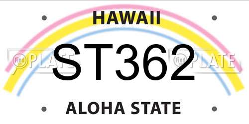 ST362 Hawaii License Plate