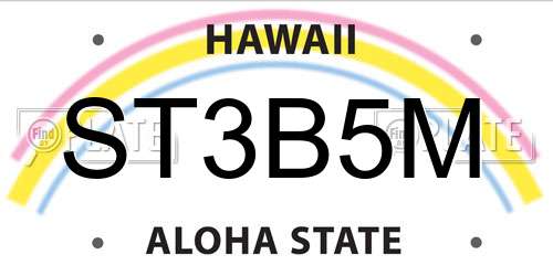 ST3B5M Hawaii License Plate