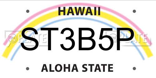 ST3B5P Hawaii License Plate