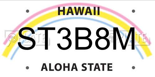ST3B8M Hawaii License Plate