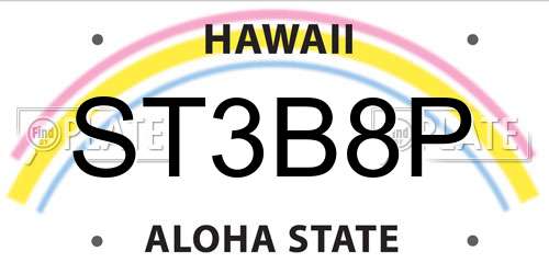 ST3B8P Hawaii License Plate