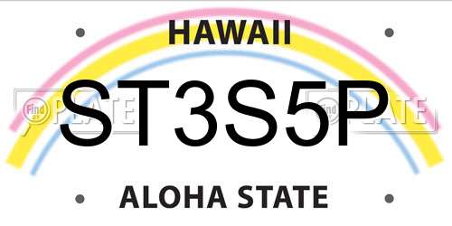 ST3S5P Hawaii License Plate
