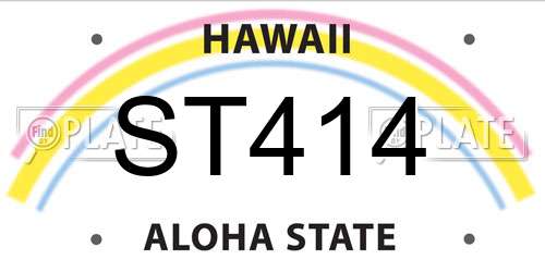 ST414 Hawaii License Plate