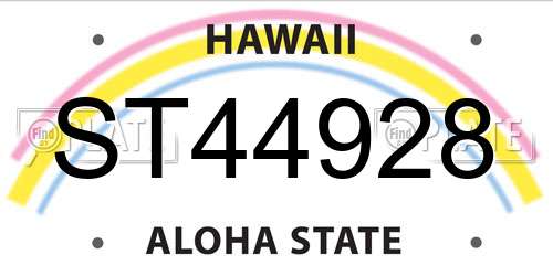 ST44928 Hawaii License Plate