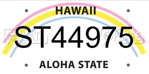 ST44975 Hawaii License Plate