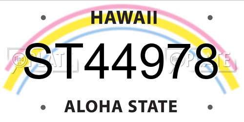 ST44978 Hawaii License Plate