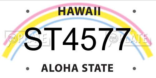 ST4577 Hawaii License Plate