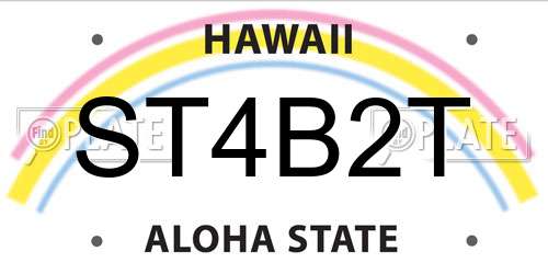 ST4B2T Hawaii License Plate